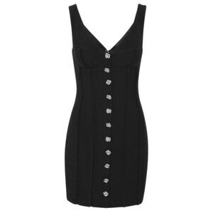 ROTATE BIRGERCHRISTENSEN Embellished Ruched Mini Dress Women BLACK Dresses